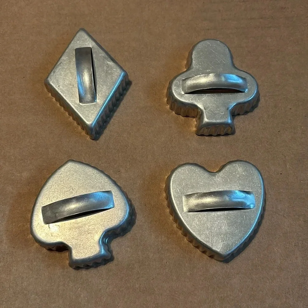 Vintage Cookie Cutters Bridge Set- Heart, Diamond, Spade, and Club